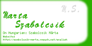 marta szabolcsik business card
