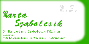 marta szabolcsik business card